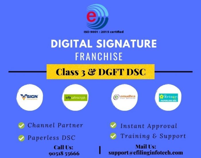 Digital signature franchise, authentication