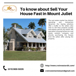 To know about Sell Your House Fast in Mount Juliet