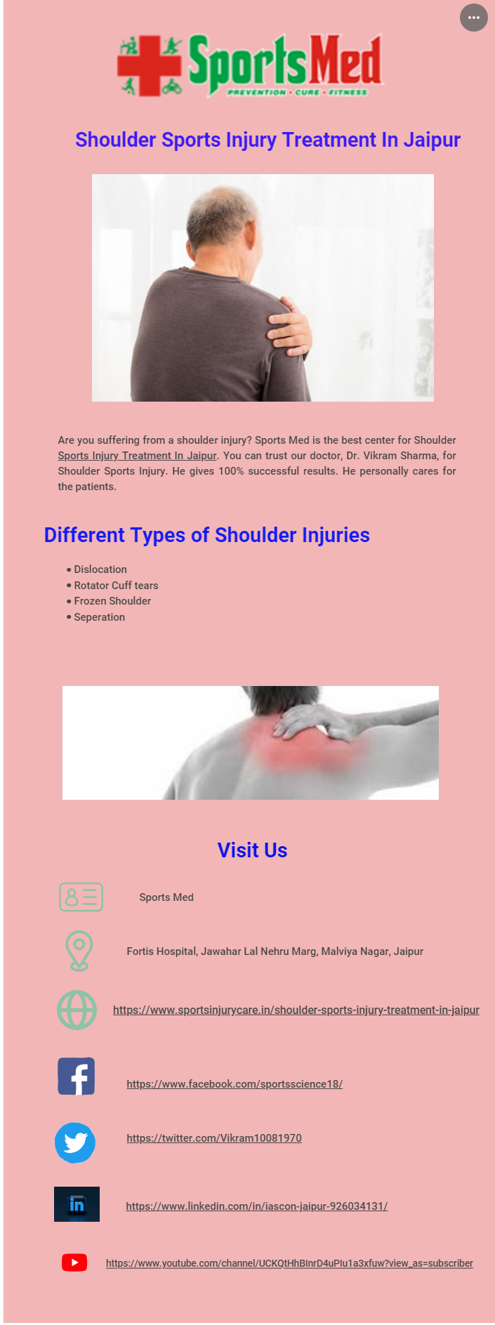 Shoulder Sports Injury Treatment In Jaipur