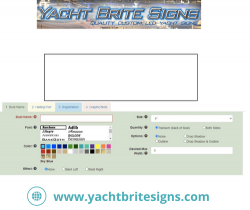 Vinyl boat lettering: Yacht Brite Signs