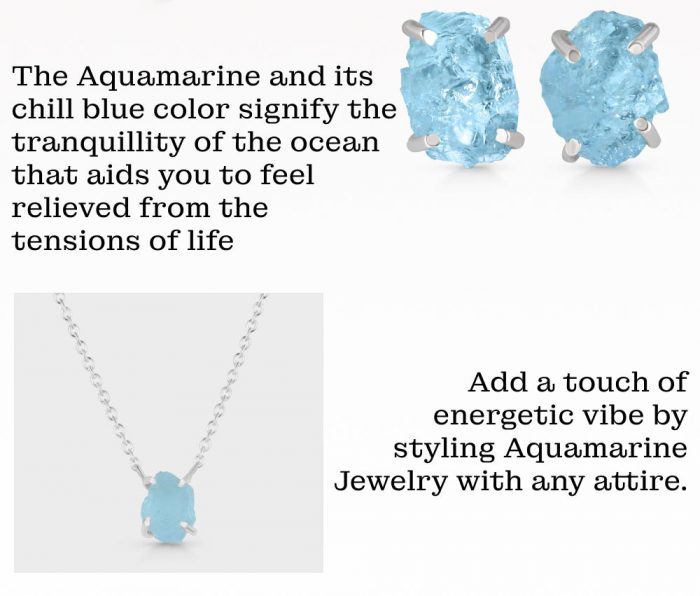 Real Aquamarine Gemstone Ring