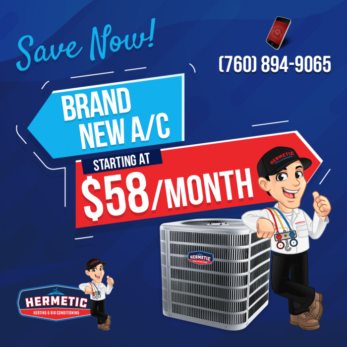 Brand New AC Starting At $58 Per Month