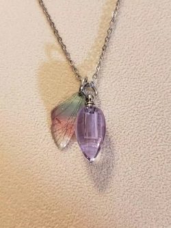 Silver Purple Glass Urn Necklace With Butterfly Wing- Cremation Necklace – Cremation Jewel ...