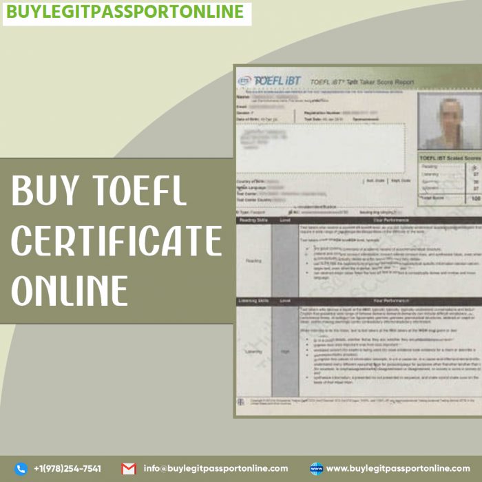 Buy Toefl certificate online