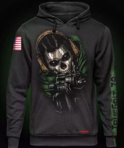 skull hoodie mens, Airbrushed Warzone Skull Mask Hoodie