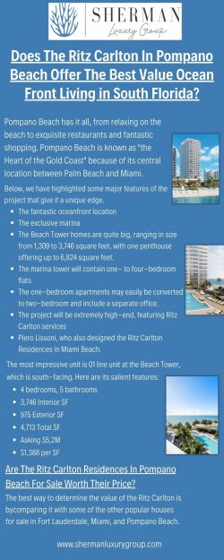 Does The Ritz Carlton In Pompano Beach Offer The Best Value Ocean Front Living in South Florida?