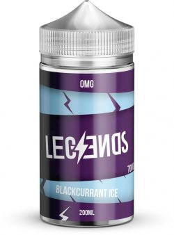 Blackcurrant Ice Vape Juice By Legends E-Liquid 0mg 200ml 70/30