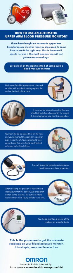 How to use an automatic upper arm blood pressure monitor