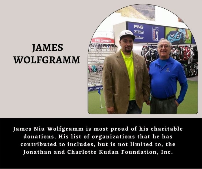 James Wolfgramm Gives Most of His Wealth Away