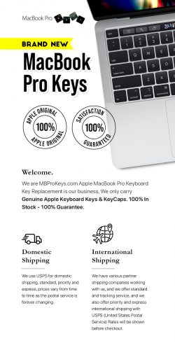 Order Genuine MacBook Pro Replacement Keyboard Keys Online from MBProKeys.com