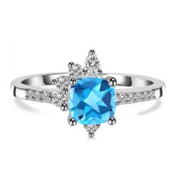 Swiss Blue Topaz Jewelry With Creative Indian Design-925 Sterling Silver