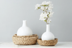 Powder Coated White Round Vase for Your Center Table