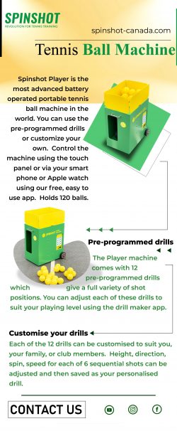 Buy the state-of-the-art Tennis Ball Machine with Spinshot Sports