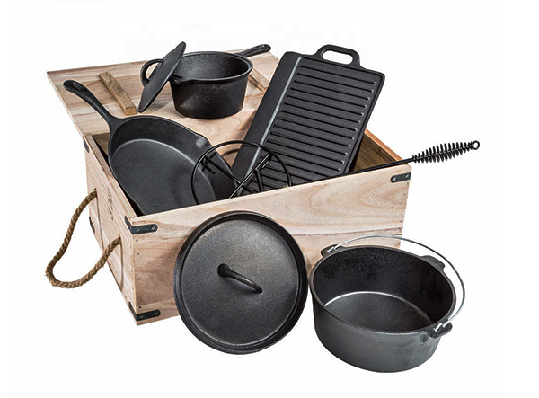 cast iron camping set supplier，wholesale cast iron camping cookware