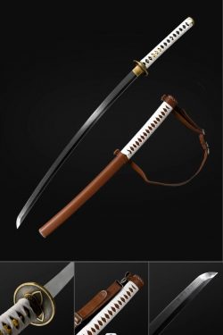 Hand Forged Walking Dead Sword Michonne Katana Zombie Killer 1095 Carbon Steel Clay Tempered Bro ...