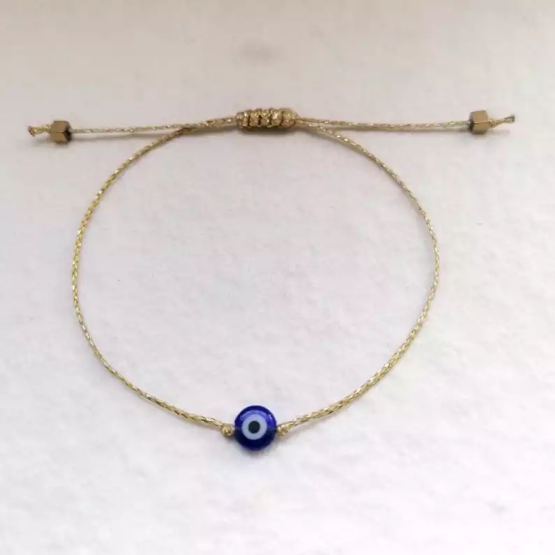 Gold Evil Eye Bracelet Best Gift Protect Yourself with The Gold Evil Eye Bracelet Jewelry Making ...