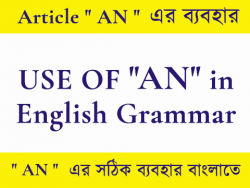 ” AN ” এর ব্যবহার | Correct use of ” AN ” in Bengali