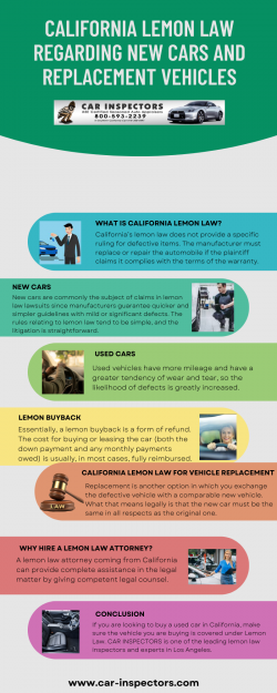 California Lemon Law Regarding New Car and Replacement Vehicles