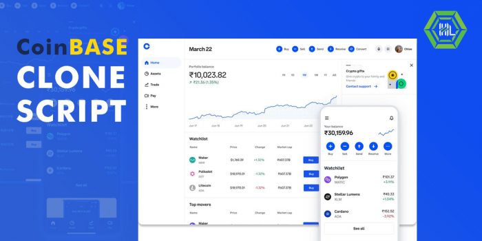 Coinbase clone website script available at Hivelance