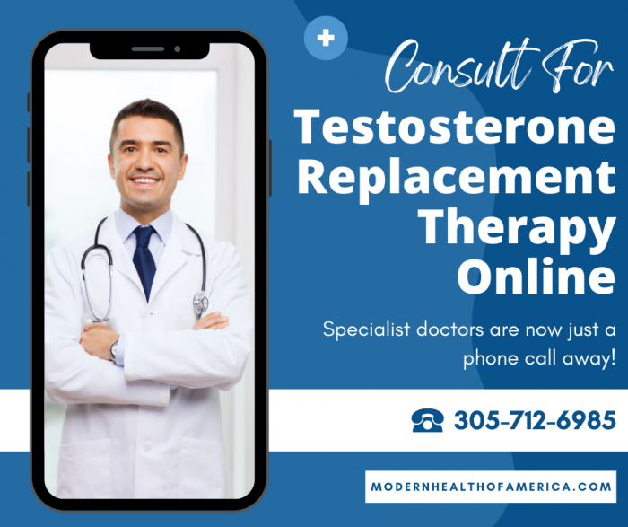 Consult For Testosterone Replacement Therapy Online