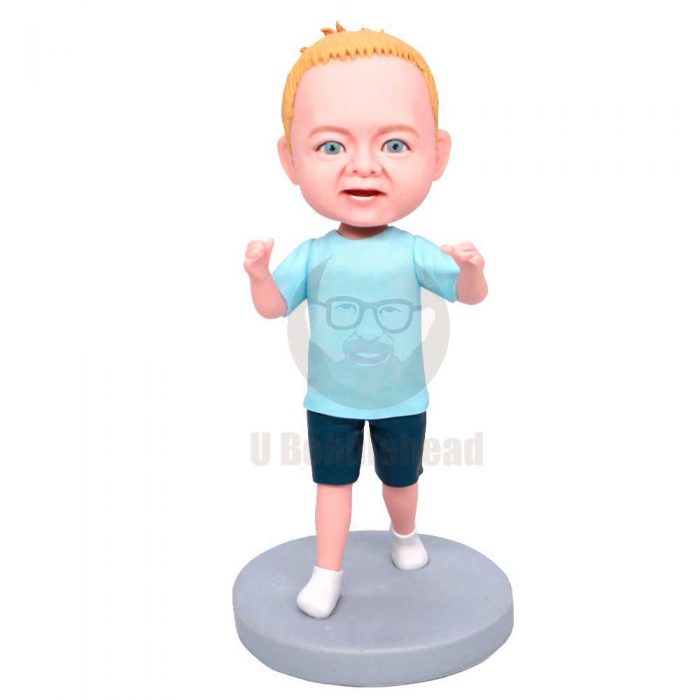 Custom Cute Little Boy Bobbleheads In T-shirt And Shorts