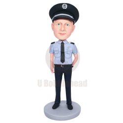 Custom Male Police Bobbleheads In Handsome Uniform