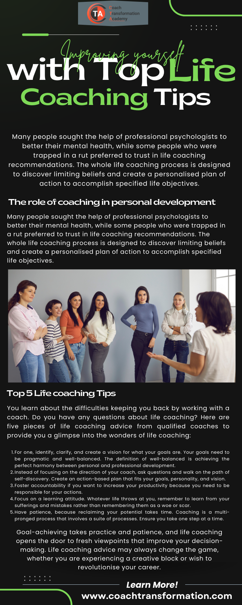 Improving Yourself with Top Life Coaching Tips – Coach Transformation Academy