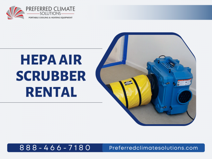 Industrial and Commercial Portable Hepa Air Scrubber Rental