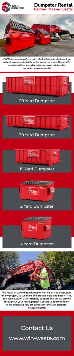Dumpster rental in Bedford, Massachusetts doesn’t have to be difficult!