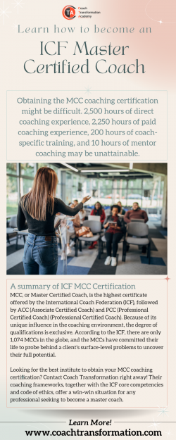 Learn How to Become An ICF Master Certified Coach – Coach Transformation Academy