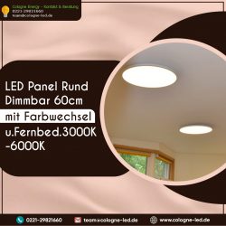 LED Panel Rund dimmbar 60cm mit Farbwechsel u.Fernbed. 3000K-6000K