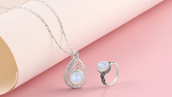 Buy Real Sterling Silver Gemstone Moonstone Ring