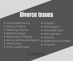 Most Common Issues in a Divorce – Divorce Lawyer Paragould, AR – Benson Law Firm