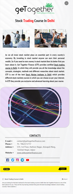 Stock Trading Course In Delhi