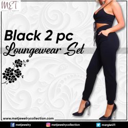Black 2 Pc Loungewear Set