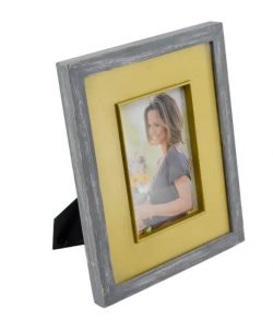 MDF photo frame, vintageand modern style, gray with slightly white distress, ractangular 18F129