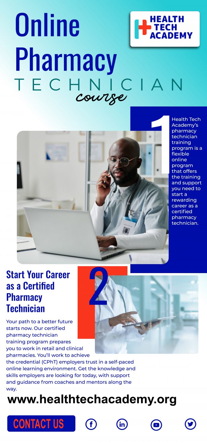 online pharmacy technician course from a Nationally Recognized Institute
