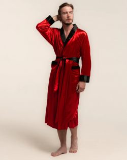 Retro Style Velvet Robe Mens with Lining