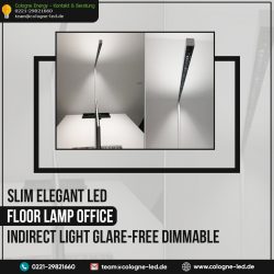 Slim Elegant LED Floor Lamp Office Indirect Light Glare-Free Dimmable