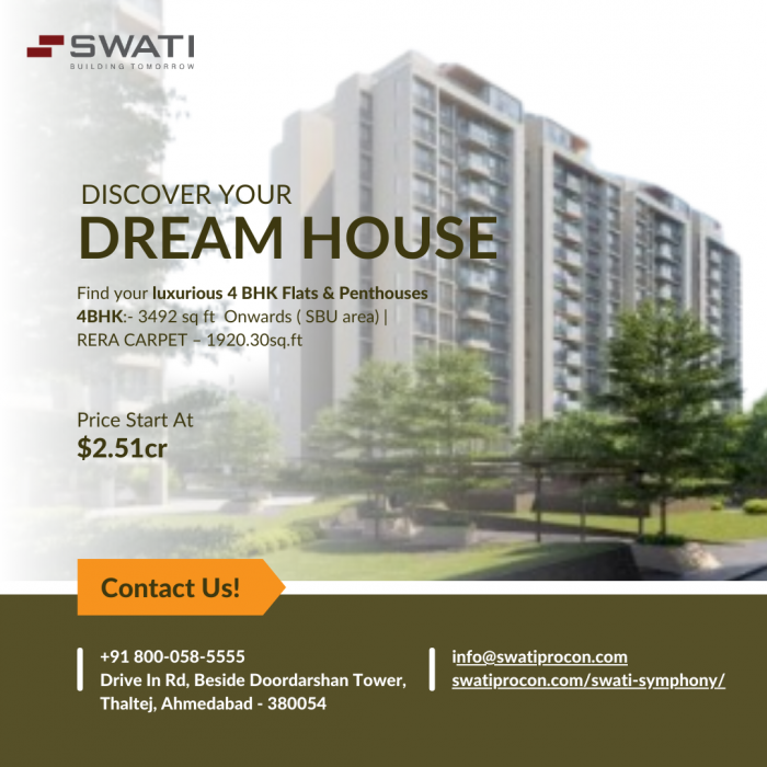 Luxurious 4 BHK Flats in Ahmedabad at Swati Symphony