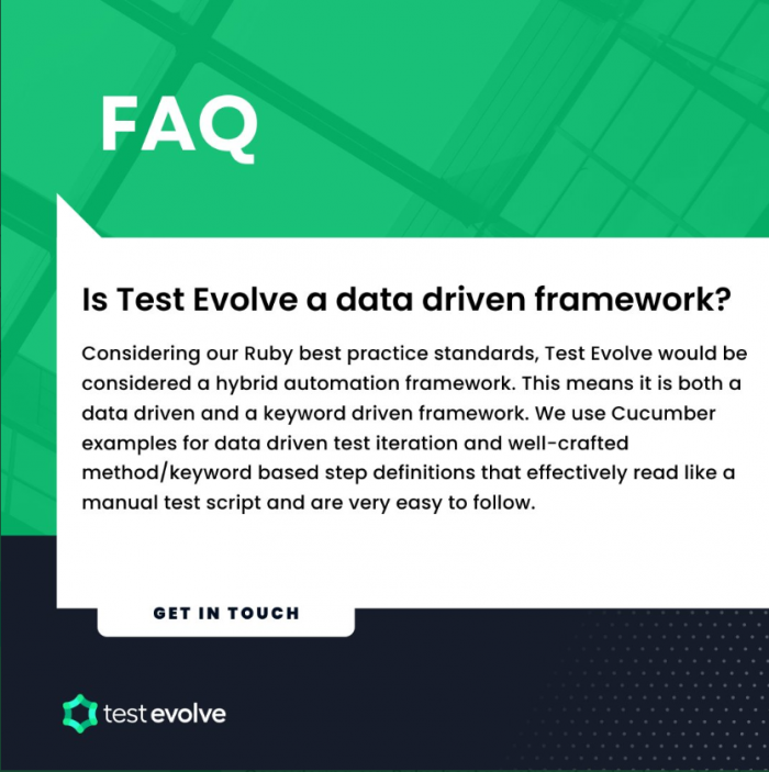 Is Test Evolve a Data Driven Framework?
