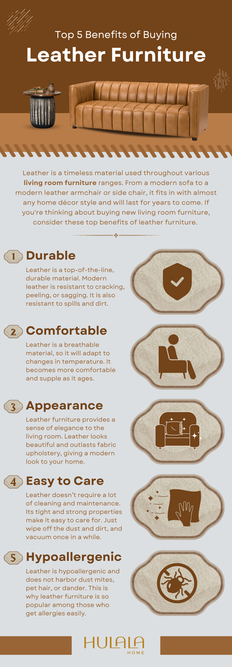 Top 5 Benefits of Buying Leather Furniture