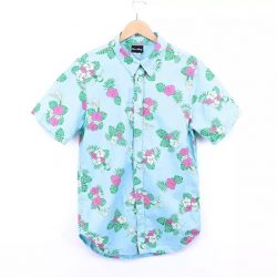 Vintage Rick And Morty Hawaiian Shirt Blue With Patterns 90s Size S-6XL