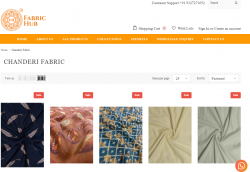 Chanderi Fabric Online | Printed Chanderi Fabric | Fabrichub Surat