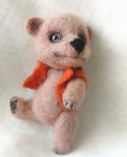 cute wool felt teddy bear