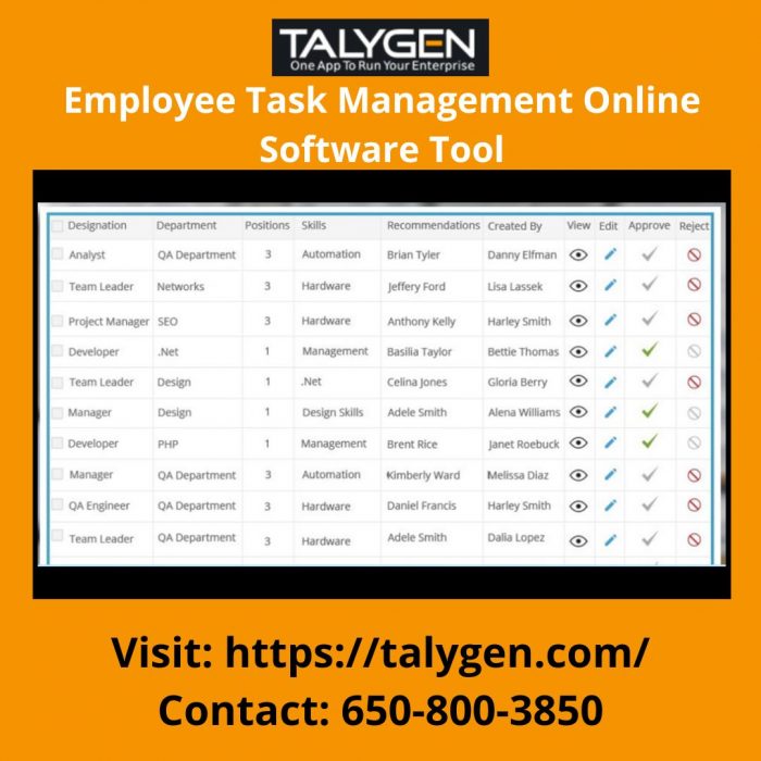 Employee Task Management Online Software Tool