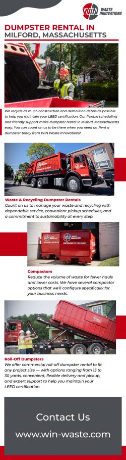 WIN Waste Innovations is the perfect dumpster rental company for your next project in Milford, M ...