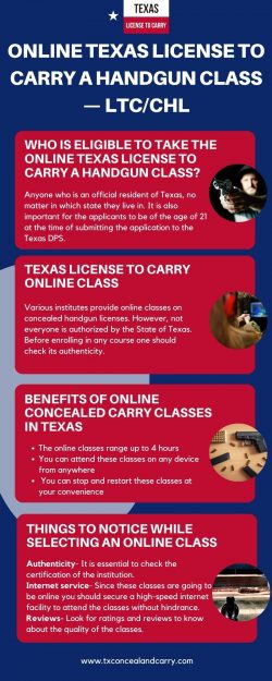 Online Texas License to Carry a Handgun Class — LTC/CHL