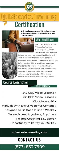 Get QuickBooks training certification with Universal Accounting Center and become career-ready!
