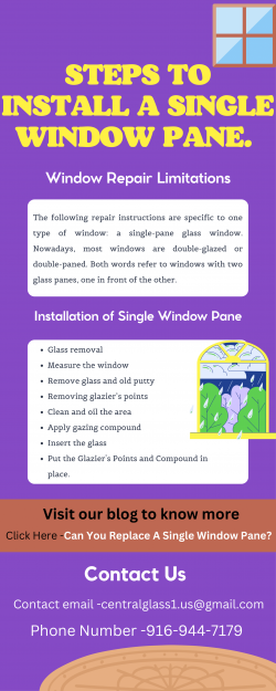 Steps To Install A Single window Pane.